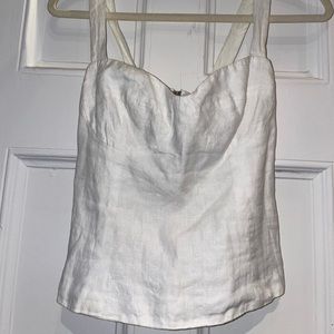 White reformation linen blouse